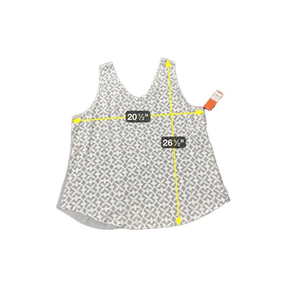 Gilligan & OMalley Gray White Floral Pattern Sleeveless Pajama Top XXL - Picture 6 of 10